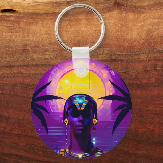 Synthwave Farao Sleutelhanger (Achterkant)