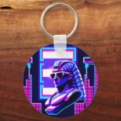 Synthwave Farao Sleutelhanger (Voorkant)