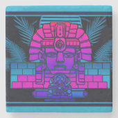 Synthwave Farao Stenen Onderzetter (Voorkant)