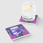 Synthwave Farao Stenen Onderzetter (Zijkant)