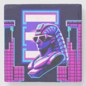 Synthwave Farao Stenen Onderzetter (Voorkant)