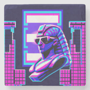 Synthwave Farao Stenen Onderzetter