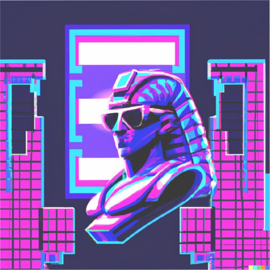 Synthwave Farao Sticker (Voorkant)