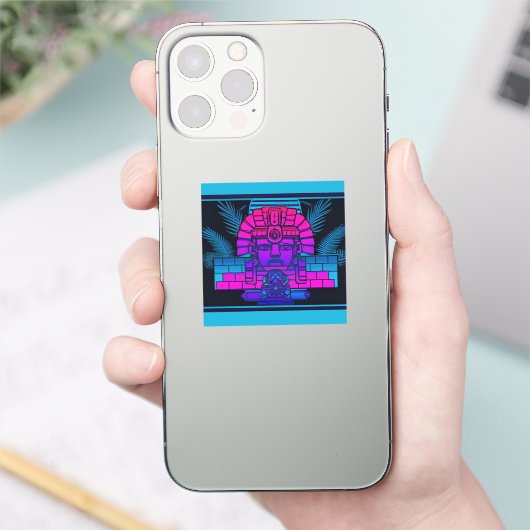 Synthwave Farao Sticker (Telefoon)