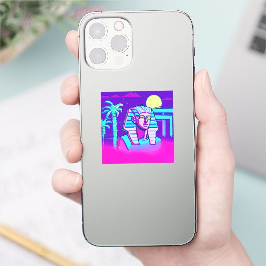 Synthwave Farao Sticker (Telefoon)