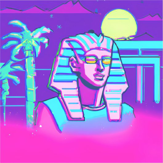 Synthwave Farao Sticker (Voorkant)