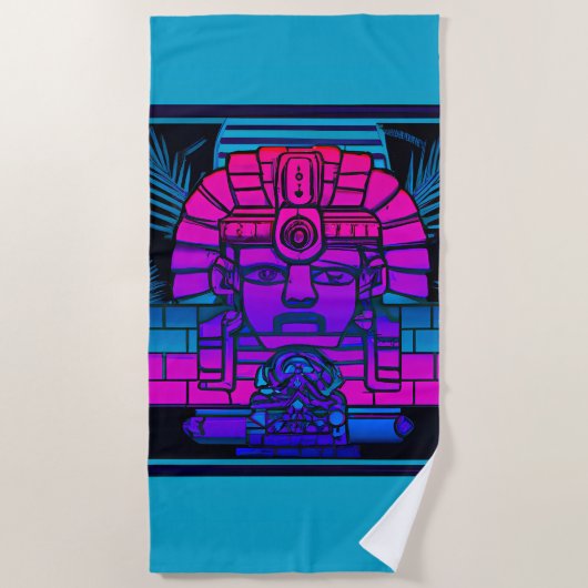 Synthwave Farao Strandlaken (Voorkant)