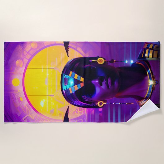 Synthwave Farao Strandlaken (Voorkant)