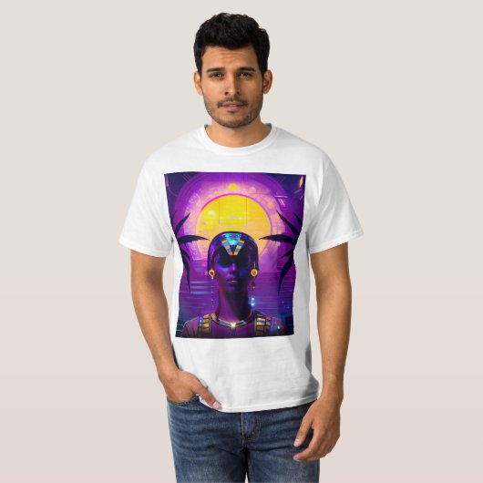 Synthwave Farao T-shirt (Voorkant volledig)