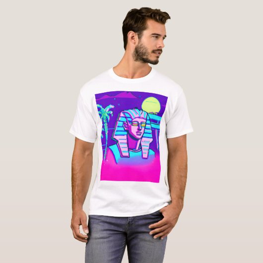 Synthwave Farao T-shirt (Voorkant volledig)