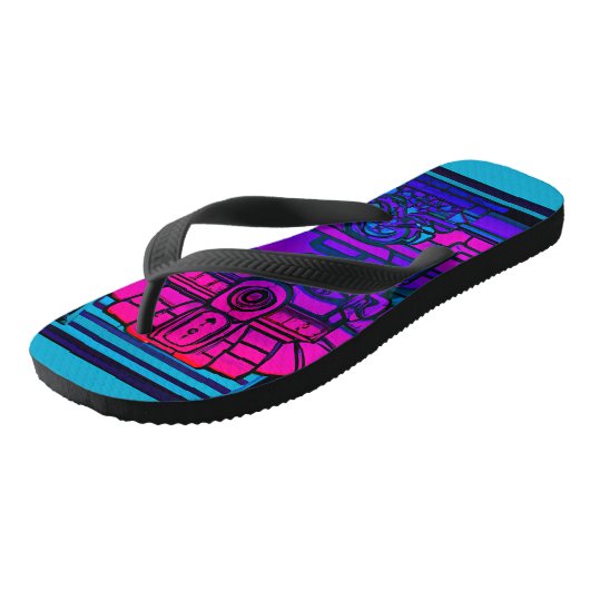 Synthwave Farao Teenslippers (Schuin)