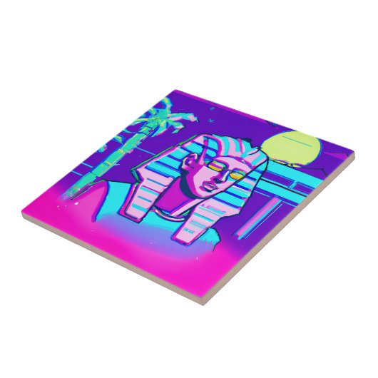 Synthwave Farao Tegeltje (Zijkant)