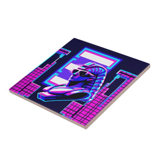 Synthwave Farao Tegeltje (Zijkant)