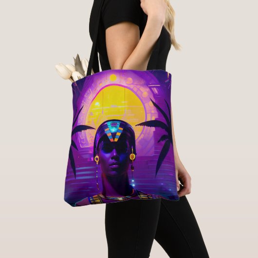 Synthwave Farao Tote Bag (Dichtbij)