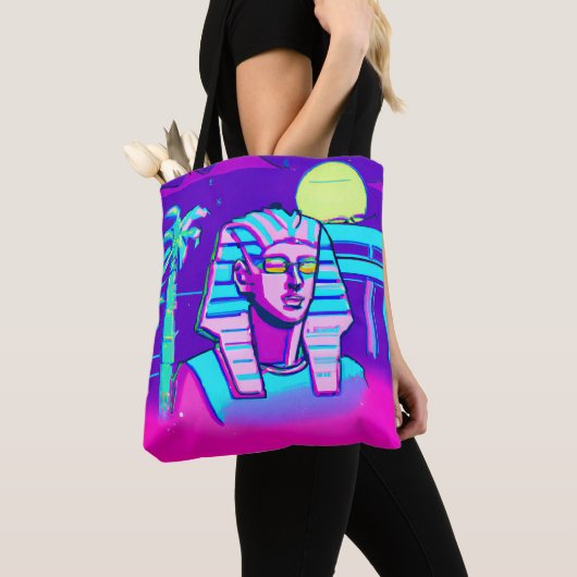 Synthwave Farao Tote Bag (Dichtbij)