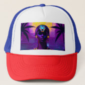 Synthwave Farao Trucker Pet (Voorkant)