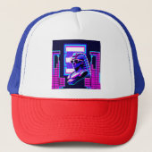 Synthwave Farao Trucker Pet (Voorkant)