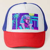 Synthwave Farao Trucker Pet (Voorkant)