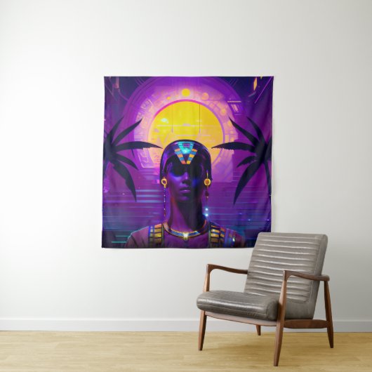 Synthwave Farao Wandkleed (In situ)