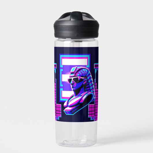 Synthwave Farao Waterfles (Voorkant)
