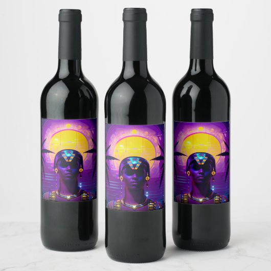 Synthwave Farao Wijn Etiket (Flessen)