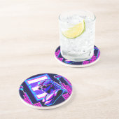 Synthwave Farao Zandsteen Onderzetter (Zijkant)