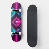 Synthwave Glanzende Piramide Tunnel Neon Sci-Fi Persoonlijk Skateboard (Voorkant)