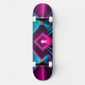 Synthwave Glowing Pyramid Tunnel Neon Sci-Fi Persoonlijk Skateboard (Voorkant)