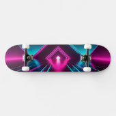 Synthwave Glowing Pyramid Tunnel Neon Sci-Fi Persoonlijk Skateboard (Horizontaal)