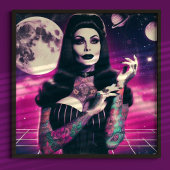 Synthwave Gothic Pin-up Poster