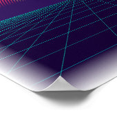 Synthwave Grid - Retrowave 80s Esthetiek Poster (Hoek)