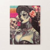 Synthwave Griezige Pin-up Legpuzzel (Verticaal)