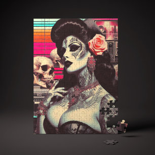 Synthwave Griezige Pin-up Legpuzzel