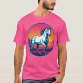 Synthwave Horse familie T-shirt (Voorkant)