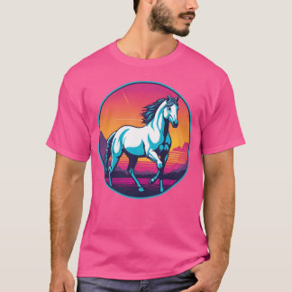 Synthwave Horse familie T-shirt