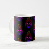 Synthwave Jackals Skull Coffee Mok (Voorkant links)