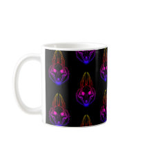 Synthwave Jackals Skull Coffee Mok