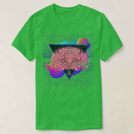 Synthwave Japan Sakura Tree Vaporwave Cherry Bloss T-shirt (Design voorkant)