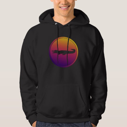 Synthwave Krokodil Retrowave Wild Dier Hoodie (Voorkant)