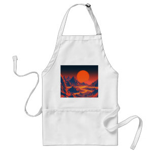 Synthwave Landschap met Neon Mountains Standaard Schort