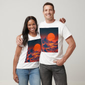 Synthwave Landschap met Neon Mountains T-shirt (Unisex)