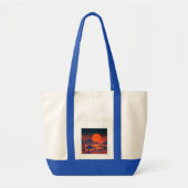 Synthwave Landschap met Neon Mountains Tote Bag (Voorkant)