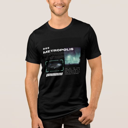 Synthwave Metropolis - Electropop-toetsenbord Tri-Blend Shirt (Voorkant)