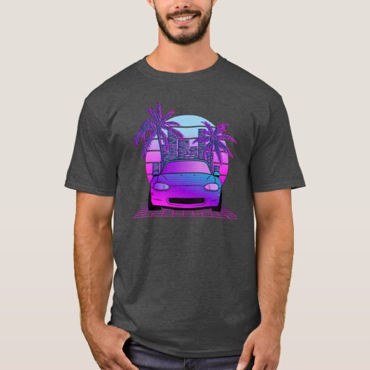Synthwave Miata NB T-shirt (Voorkant)
