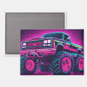 Synthwave Monster Truck Magneet (Voorkant / Achterkant)