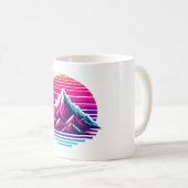 Synthwave Mountain Mug – Retro Sunset Coffee Cup Koffiemok (Voorkant rechts)