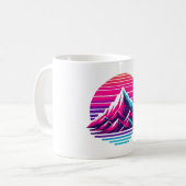 Synthwave Mountain Mug – Retro Sunset Coffee Cup Koffiemok (Voorkant links)