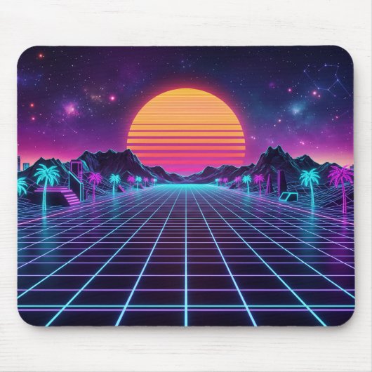 Synthwave Mouse Pad Muismat (Voorkant)