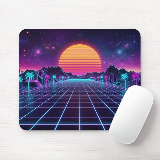 Synthwave Muismat (Met muis)