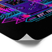 Synthwave Neon Arcade Gaming Muurkunst Poster (Hoek)